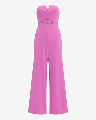 Strapless Cutout Wide Leg Jumpsuit with Pockets - image 3