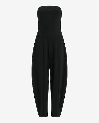 Signature Ponte Strapless Barrel Leg Jumpsuit