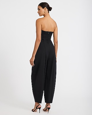 Signature Ponte Strapless Barrel Leg Jumpsuit