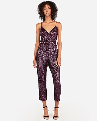 purple sequin jumpsuit
