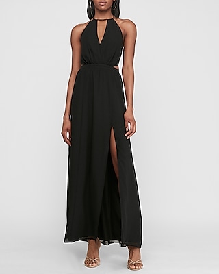 side cut long dress