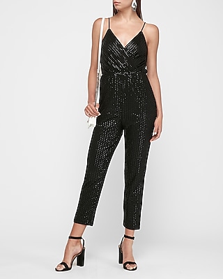 sequin wrap jumpsuit