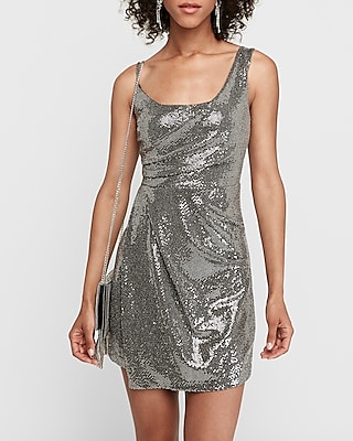 metallic sequin dress