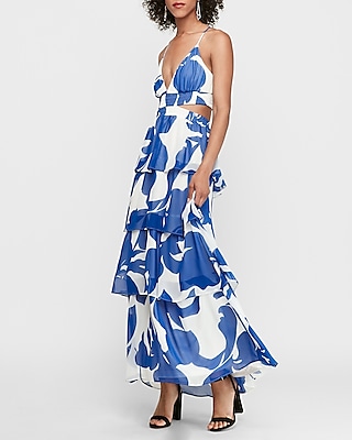express blue floral maxi dress