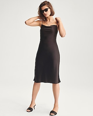 10. Satin slip dress with strappy heels