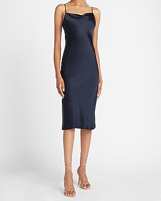 express satin strappy sheath dress