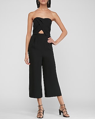 strapless culotte jumpsuit