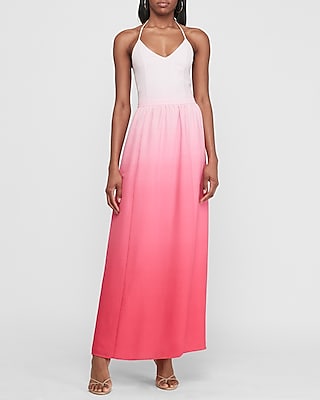 ombre halter maxi dress