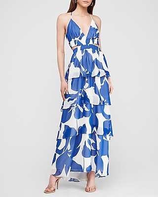 express blue floral maxi dress