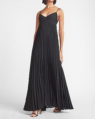 pleated overall dress