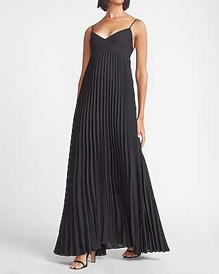 pleated dress maxi