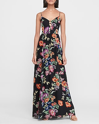 Floral Cut-out Maxi Dress | Express