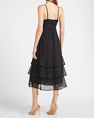 tiered ruffle midi dress