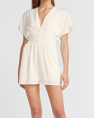 white dressy short rompers