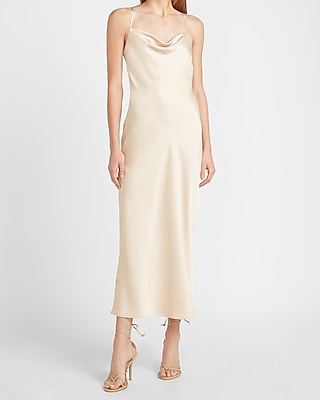 cowl neck maxi slip dress