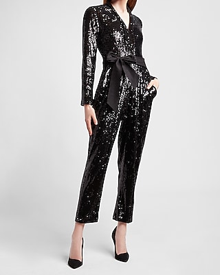 sequin long sleeve playsuit