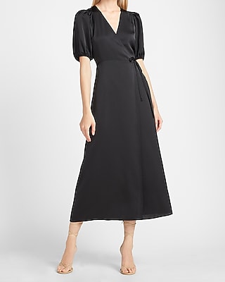 satin belted wrap maxi dress