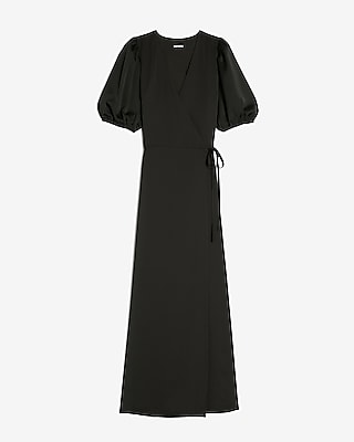 satin belted wrap maxi dress