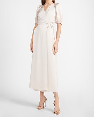 neutral maxi dress with sleeves