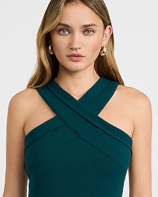 Halter Crossover Wide Leg Jumpsuit