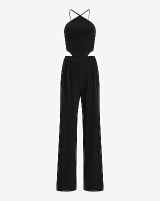 Halter Side Cutout Wide Leg Jumpsuit - thumbnail 7