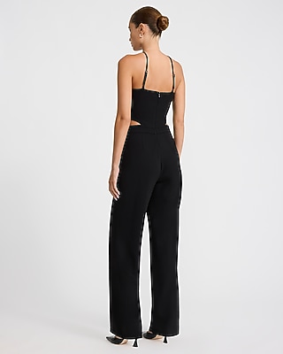 Halter Side Cutout Wide Leg Jumpsuit - thumbnail 6