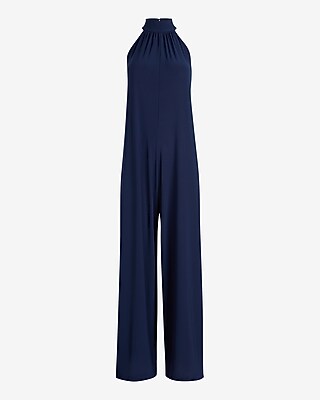 Mock Neck Shapeless Wide Leg Jumpsuit