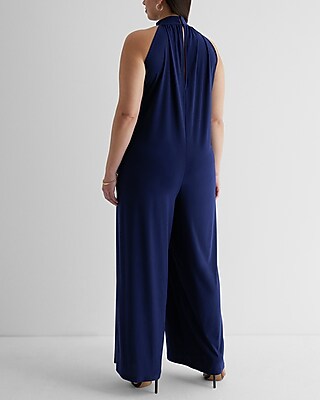 Mock Neck Shapeless Wide Leg Jumpsuit