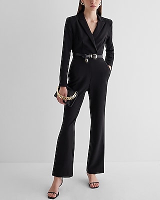 Womens tuxedo cheap jumpsuit long sleeve