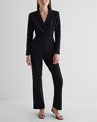 EX - LONG SLV TAILORED JUMPSUIT - 9418570:PITCH BLACK:6