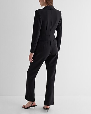 EX - LONG SLV TAILORED JUMPSUIT - 9418570:PITCH BLACK:6