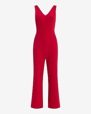 V-Neck Sleeveless Wide Leg Jumpsuit