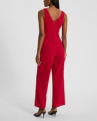 V-Neck Sleeveless Wide Leg Jumpsuit