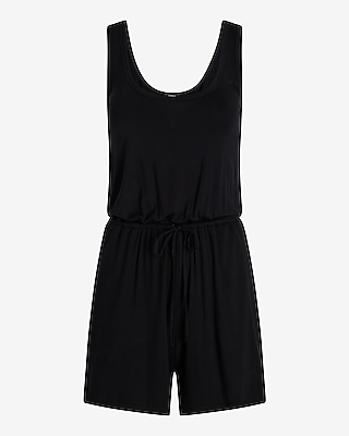 Scoop Neck Sleeveless Tie Waist Romper