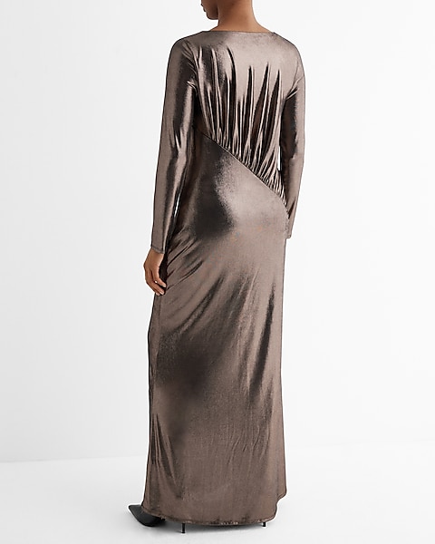 chinese dress ladies Women's Spaghetti Strap Boat Neck Long Slip Satin Silk Maxi Dress Boat Neck Satin Bridesmaid Dresses for Wedding Mermaid Spaghetti Straps Long Prom Party Gown with Slit Summer Dress (Grey Green, S)