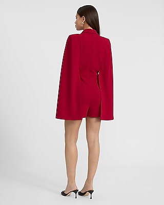 Cape Sleeve Button Front Blazer Romper