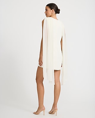 Chiffon Scarf Sleeveless Mini Dress