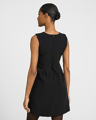 Crew Neck Bow Front Mini Dress