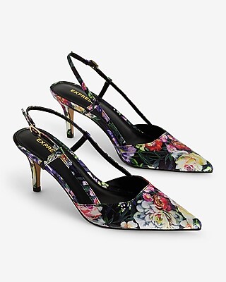 Floral Slingback Pumps