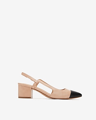 cap toe slingback pumps