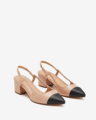 Toe Cap Slingback Block Heels | Express