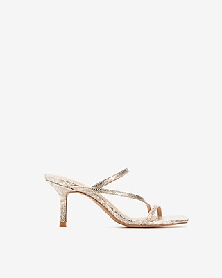 metallic strappy sandals