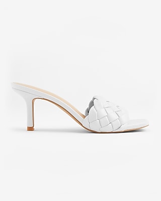 white heels slippers
