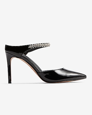 rhinestone mule heels