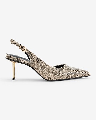 GG MID-HEELED SLINGBACK 4.5 CM IN FUSICA PINK GLOSSY CALFSKIN