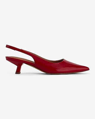 Red kitten store heel shoes