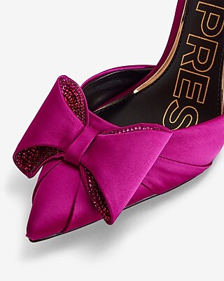 niomi rhinestone embellished satin bow dress pumps thektmiller on LTK