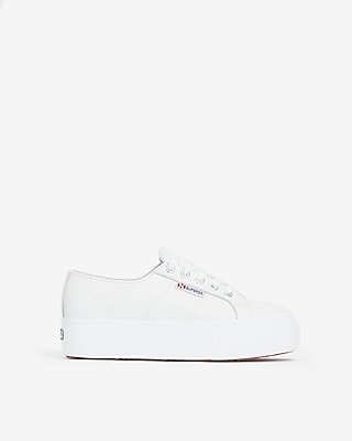 superga leather platform sneakers