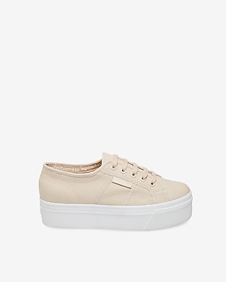 beige superga platform