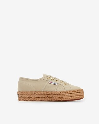 superga raffia wrapped platform sneakers